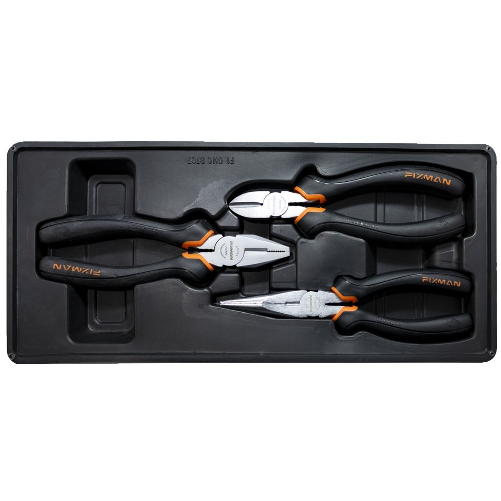 FIXMAN 3-pc Pliers Set (combination 8'ncutting 7.5' Long Nose 8')